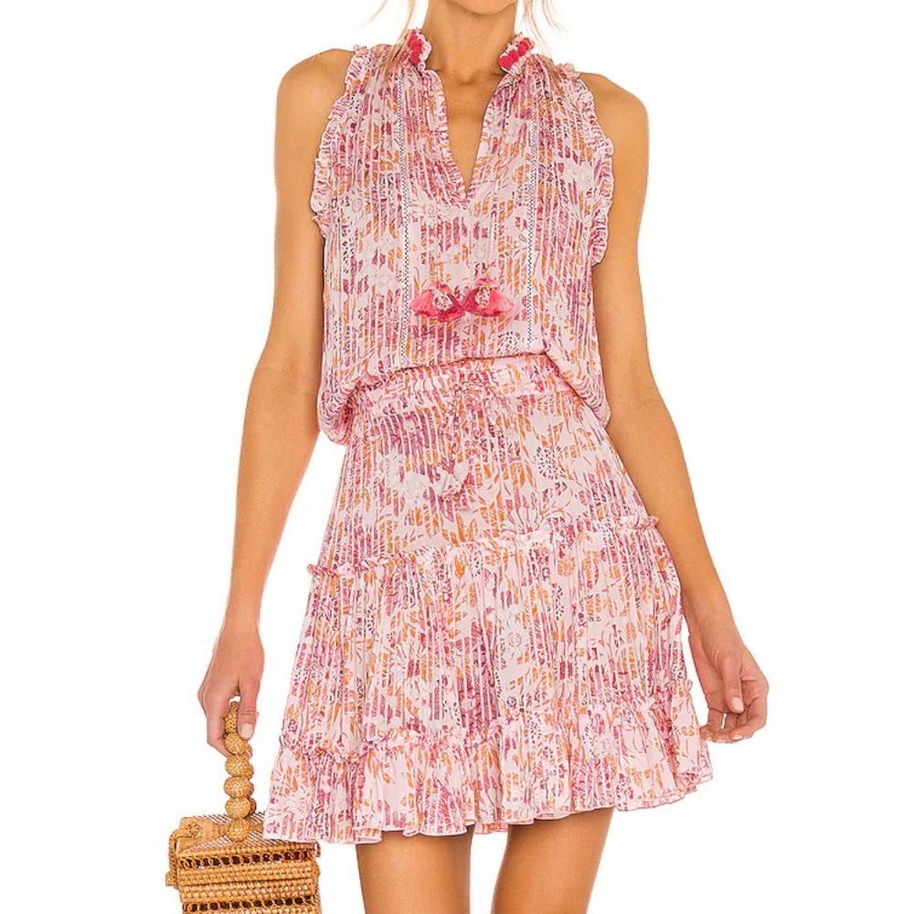 Poupette St. Barth Pink Floral Mini Dress